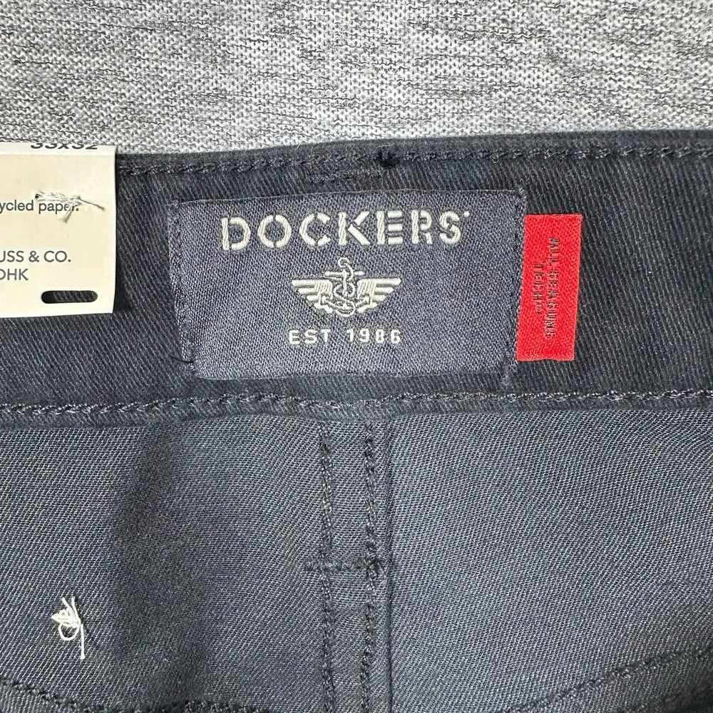 Dockers Pants Mens 33x32 Black All-Day 5-Pocket Straight Stretch City Tech